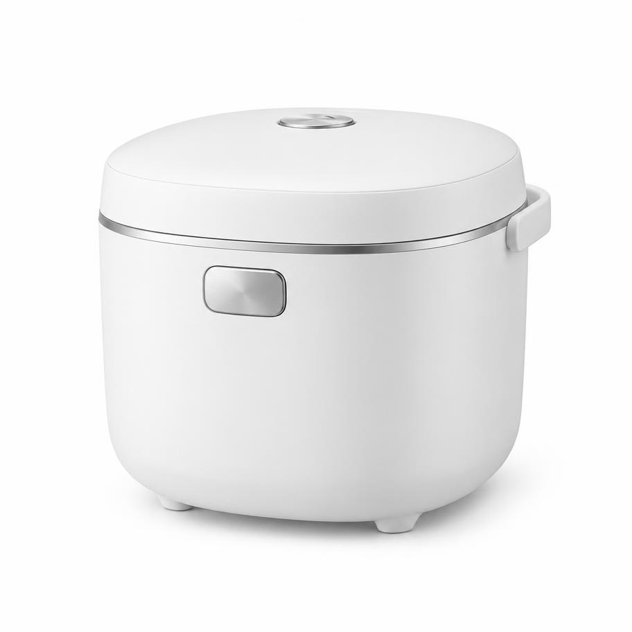 Minimalist rice cooker studio product shot